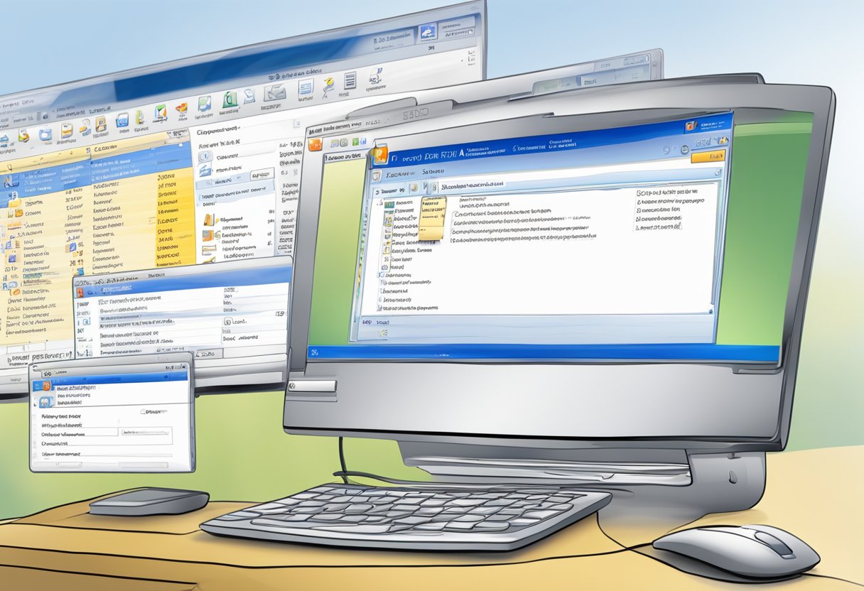 A computer screen displaying the "Add Account" window in Outlook 2007. A cursor hovers over the "Gmail" option, ready to input login details