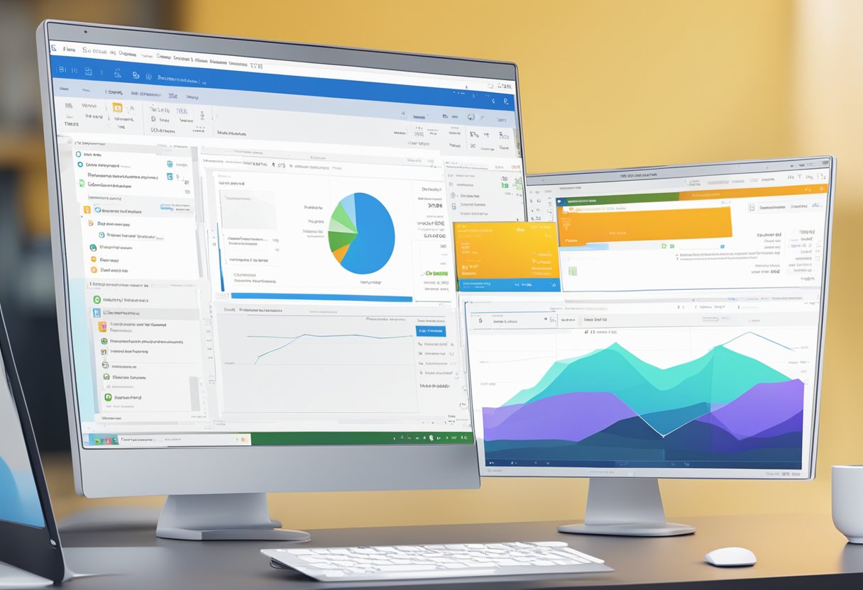 A computer screen displaying the new Outlook interface with an email being sent and received, showcasing the evolution of the platform