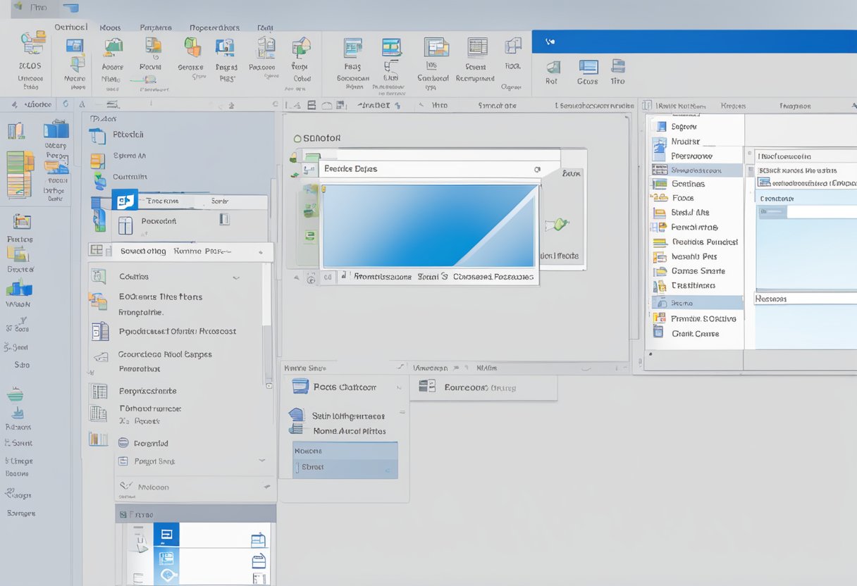 In the Outlook interface, the "File" button is located in the top-left corner, next to the "Home" tab. It is represented by a small icon of a folder or document