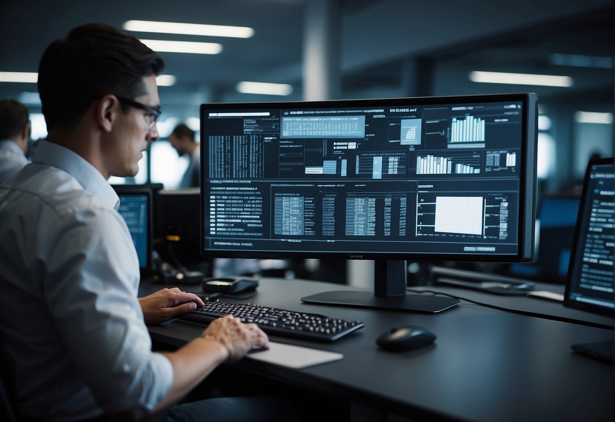 A secure data erasure process being carried out on multiple electronic devices in a professional enterprise setting
