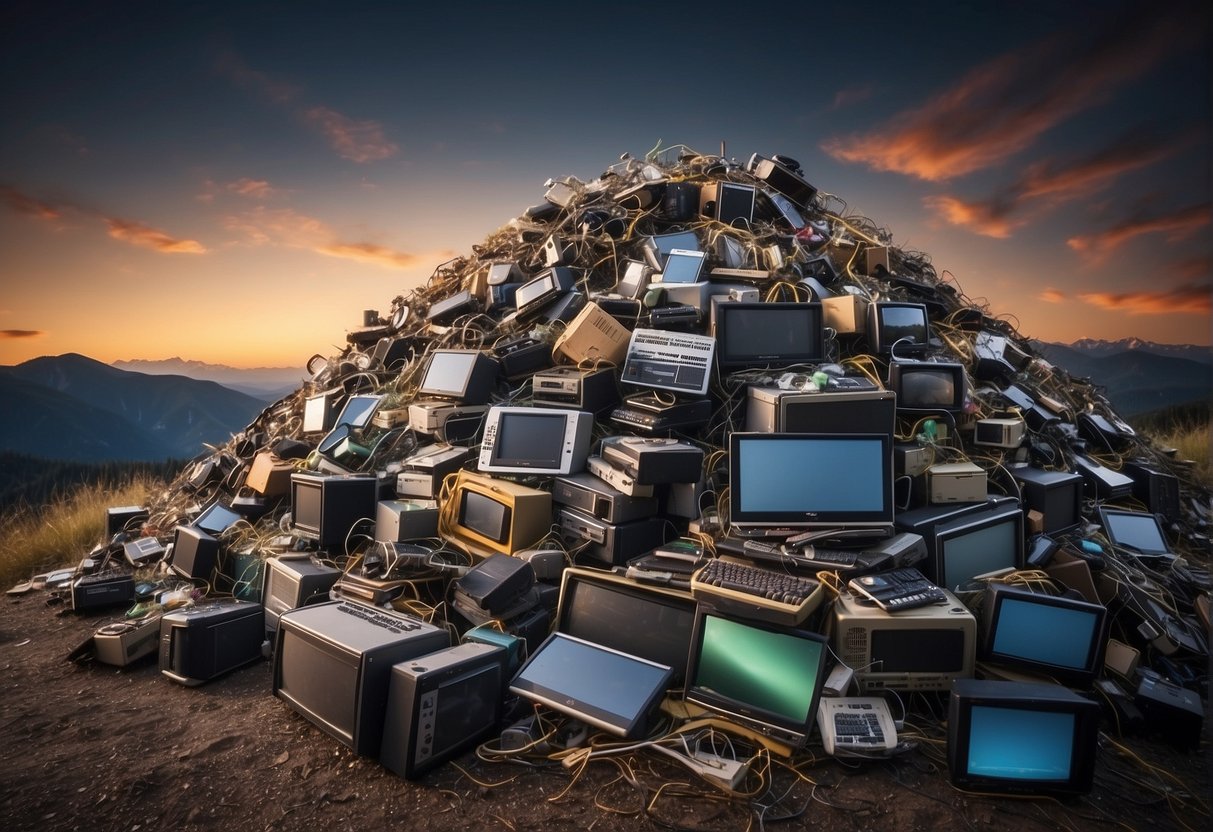 A mountain of discarded electronics is being erased, reducing e-waste and providing environmental benefits