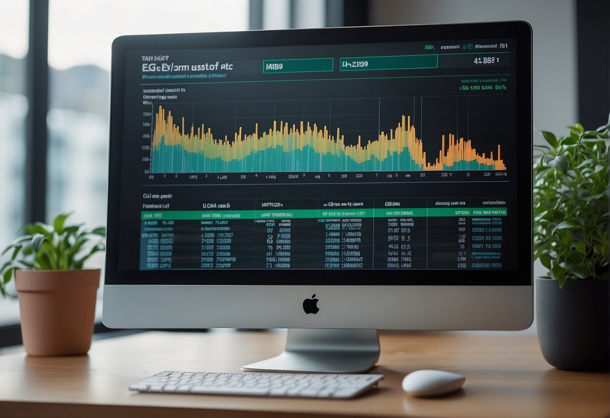 A computer screen displaying ESG reporting data erasure and sustainability metrics