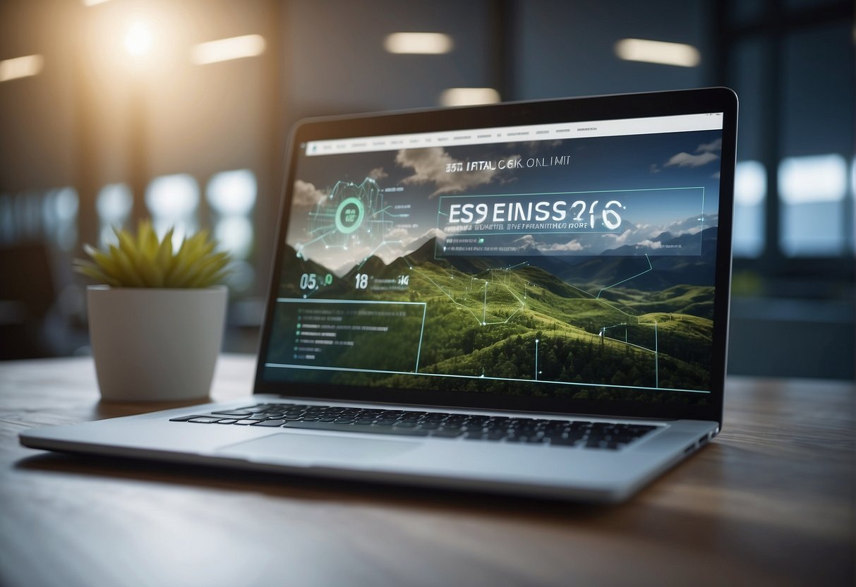 A business report on ESG practices being erased from a computer, symbolizing sustainability