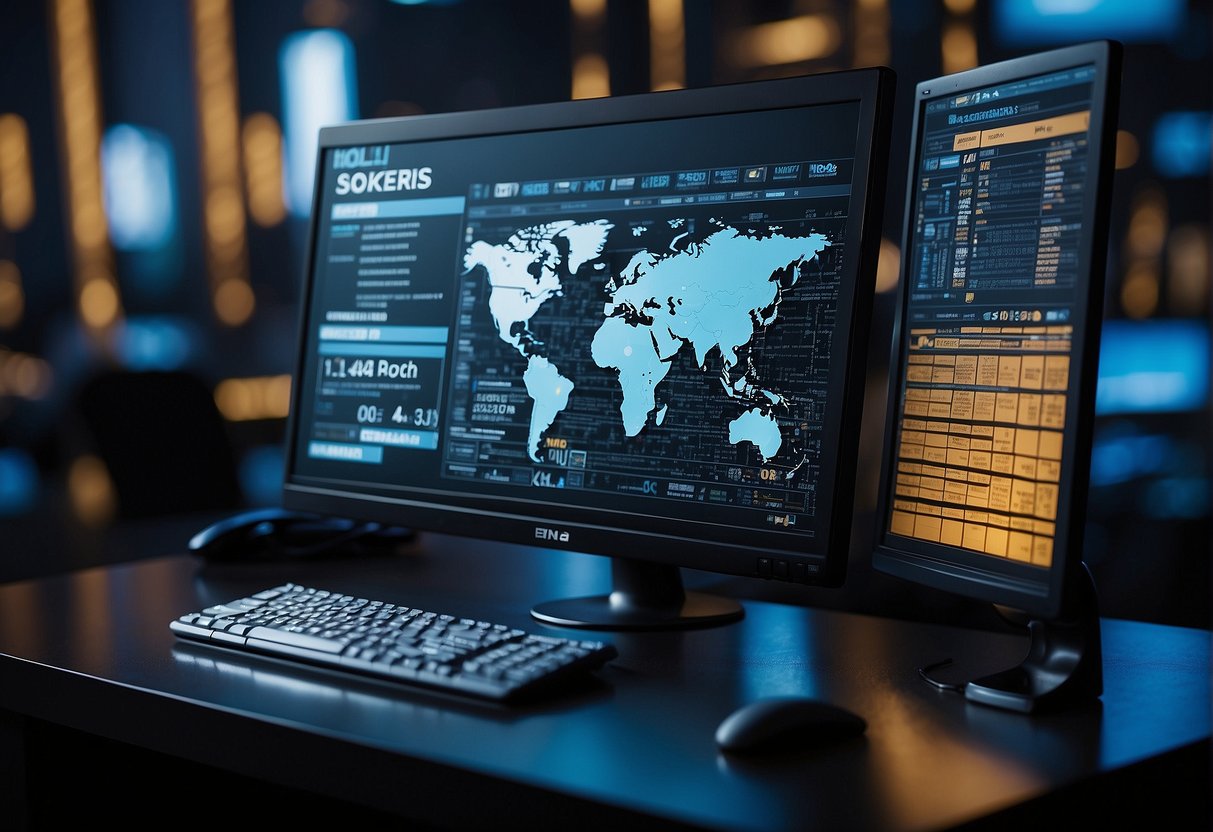 A computer screen with data erasure software options displayed, surrounded by security symbols and a checklist of business considerations