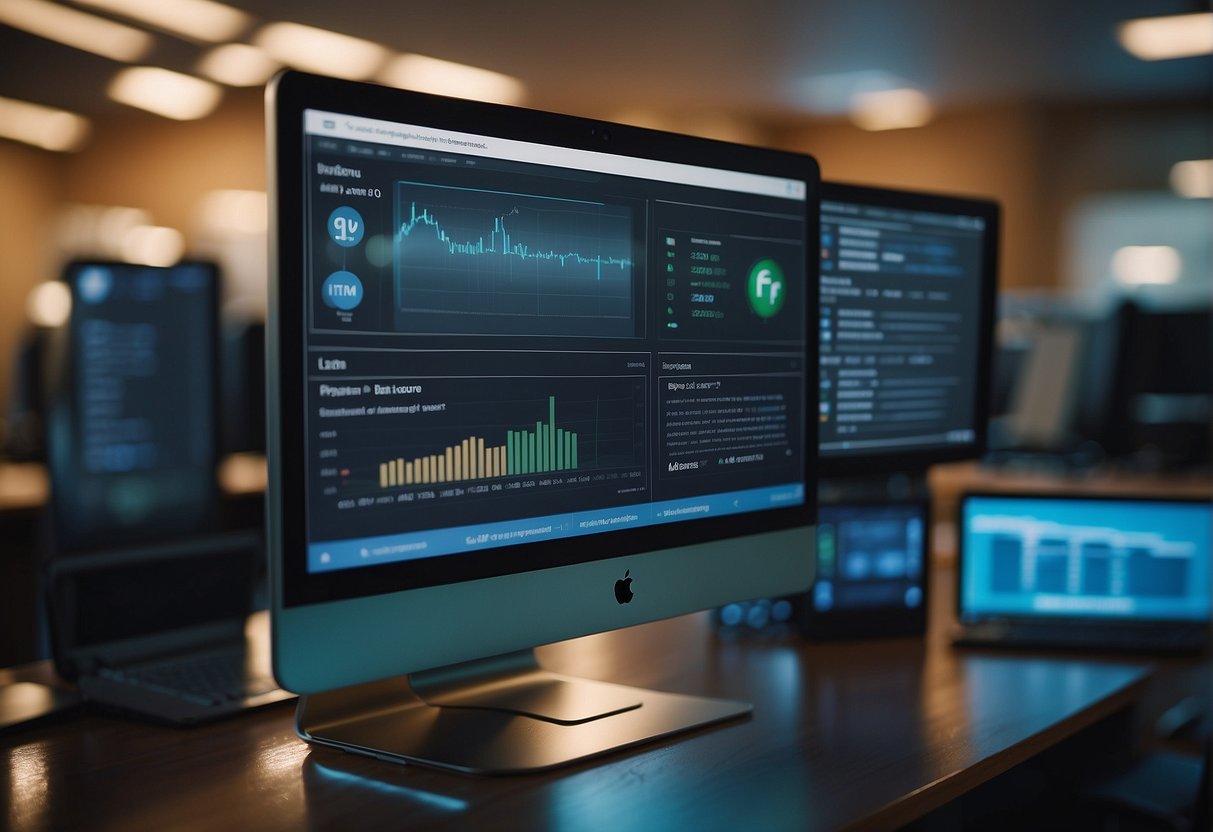 A computer screen displaying a user-friendly data erasure software with a help center icon for customer support. Clear and simple navigation options for businesses to choose the best software