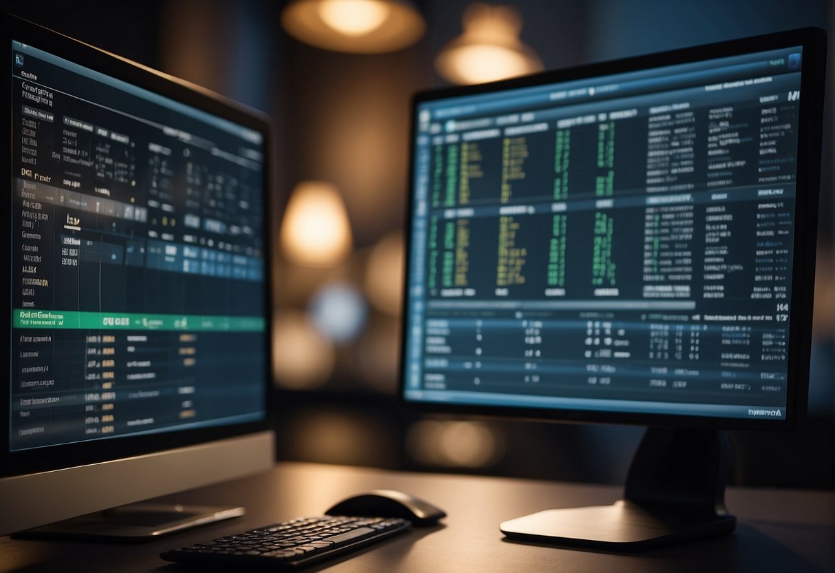 A computer screen displaying a variety of data erasure software options, with a checklist and comparison chart next to it