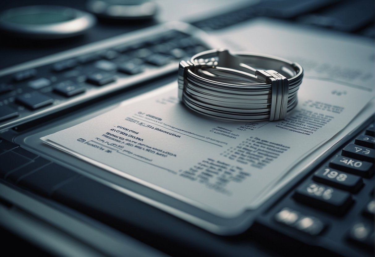 A secure data erasure process being performed on a stack of IT assets, with a compliance checklist in the background