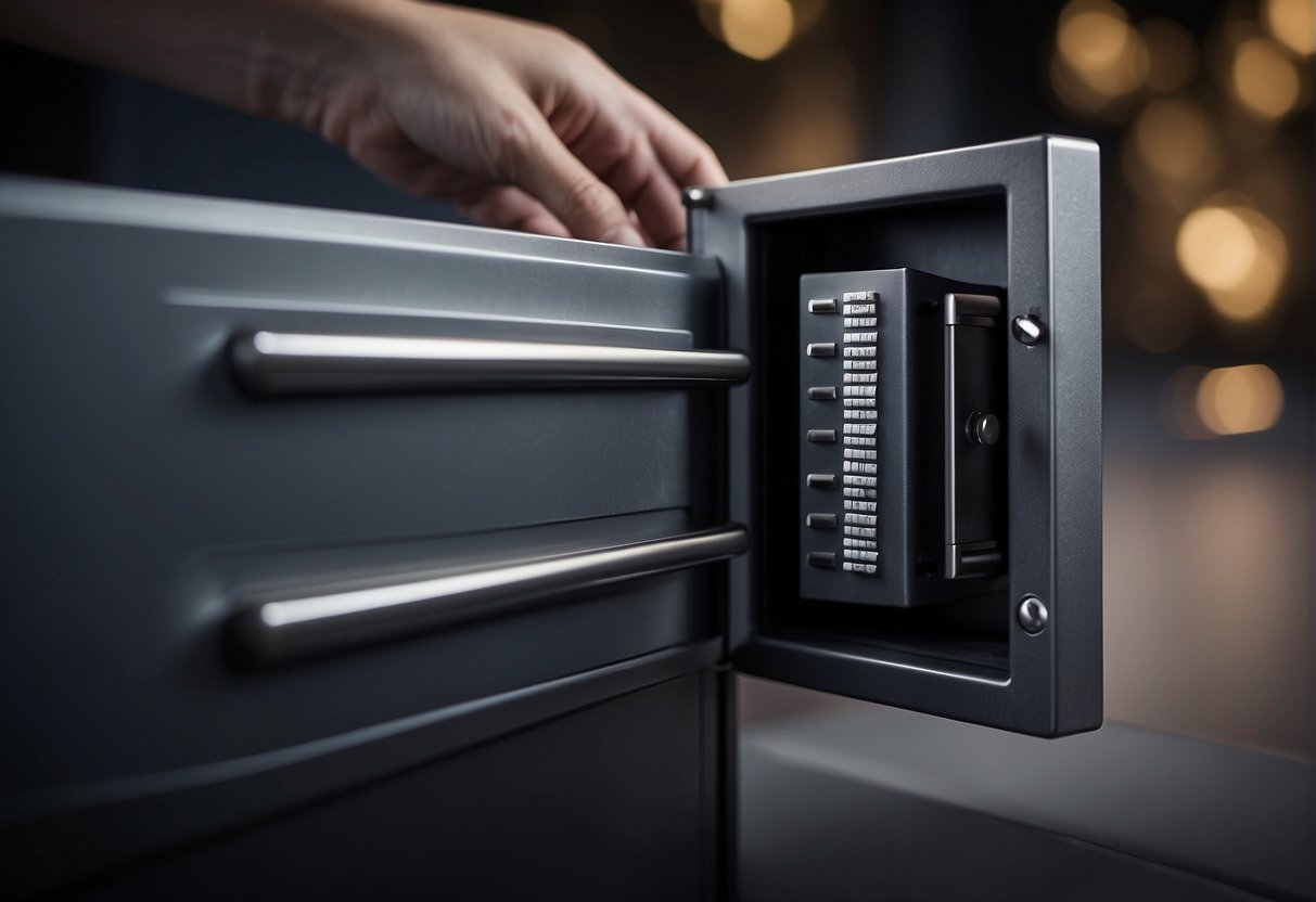 A secure lockbox containing sensitive personal information being securely erased by a data erasure tool, symbolizing organizational responsibility and trust in protecting personal data