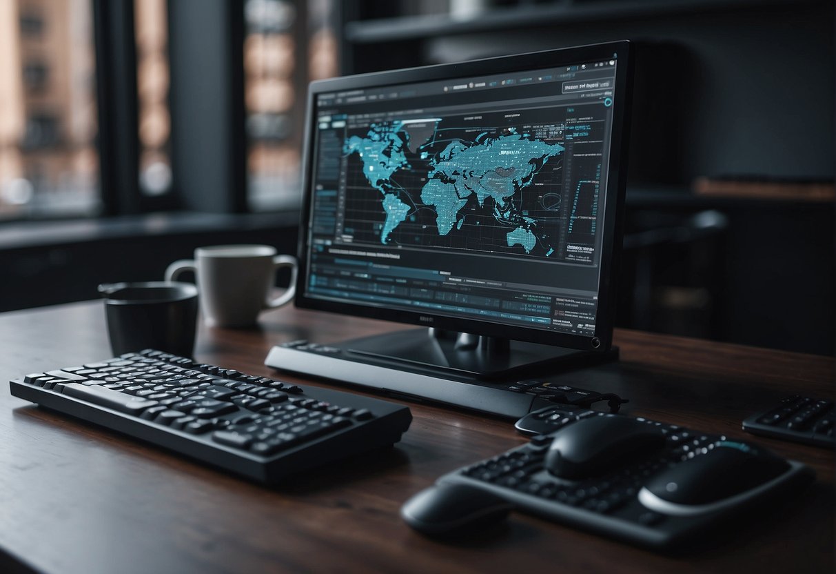 A computer screen displaying a remote work setup with data erasure and data security best practices in place