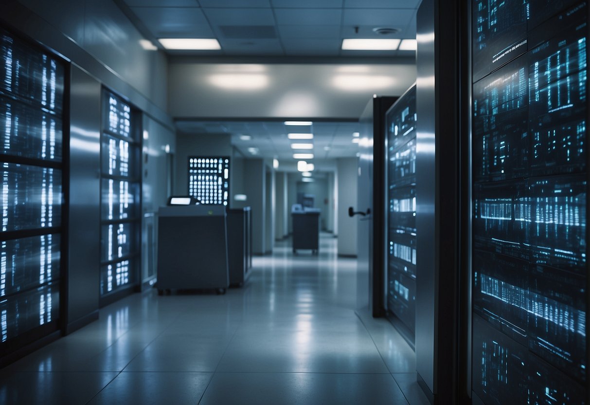 A secure data erasure process being followed in a healthcare facility. Computers and servers being wiped clean with a certified erasure tool