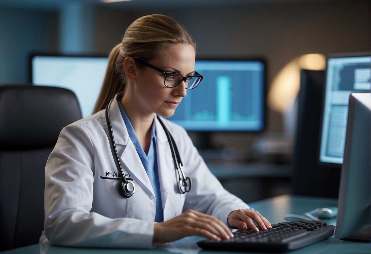 A healthcare data security officer conducts data erasure compliance checks, ensuring HIPAA standards are met