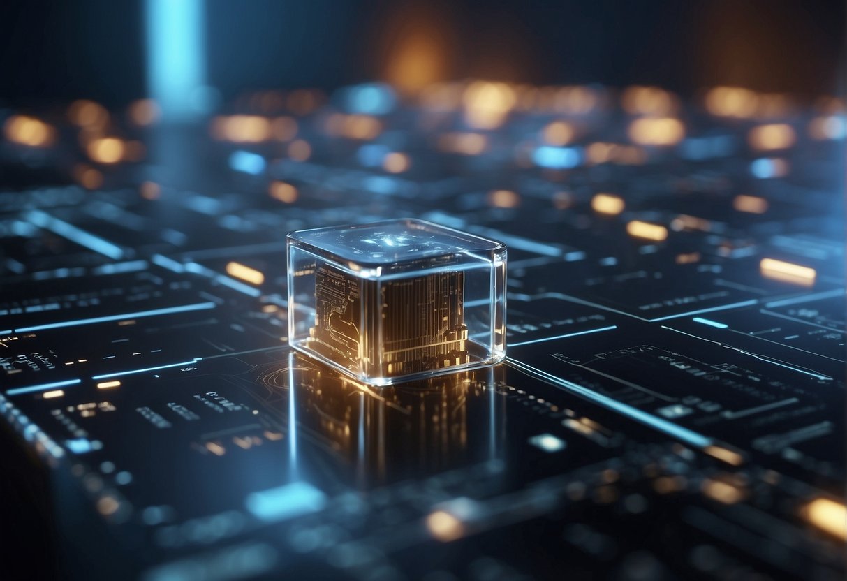 Sensitive data being securely erased across various applications, with futuristic technology trends in the background