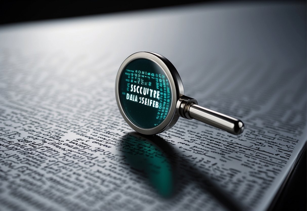 A secure data erasure policy is being implemented in an organization, keywords and phrases related to data security are prominently displayed