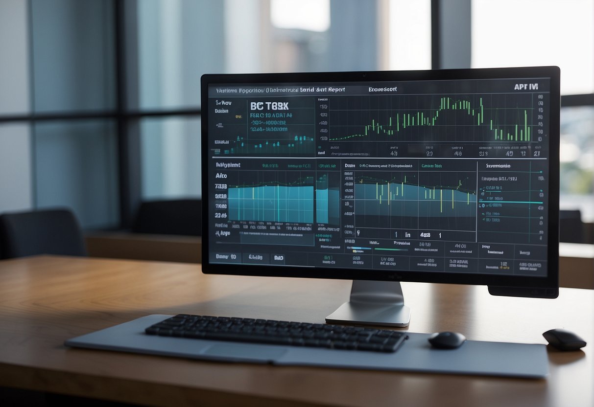 A computer screen displaying a data erasure report next to a CSR performance chart. A hand pressing a button on a data erasure tool