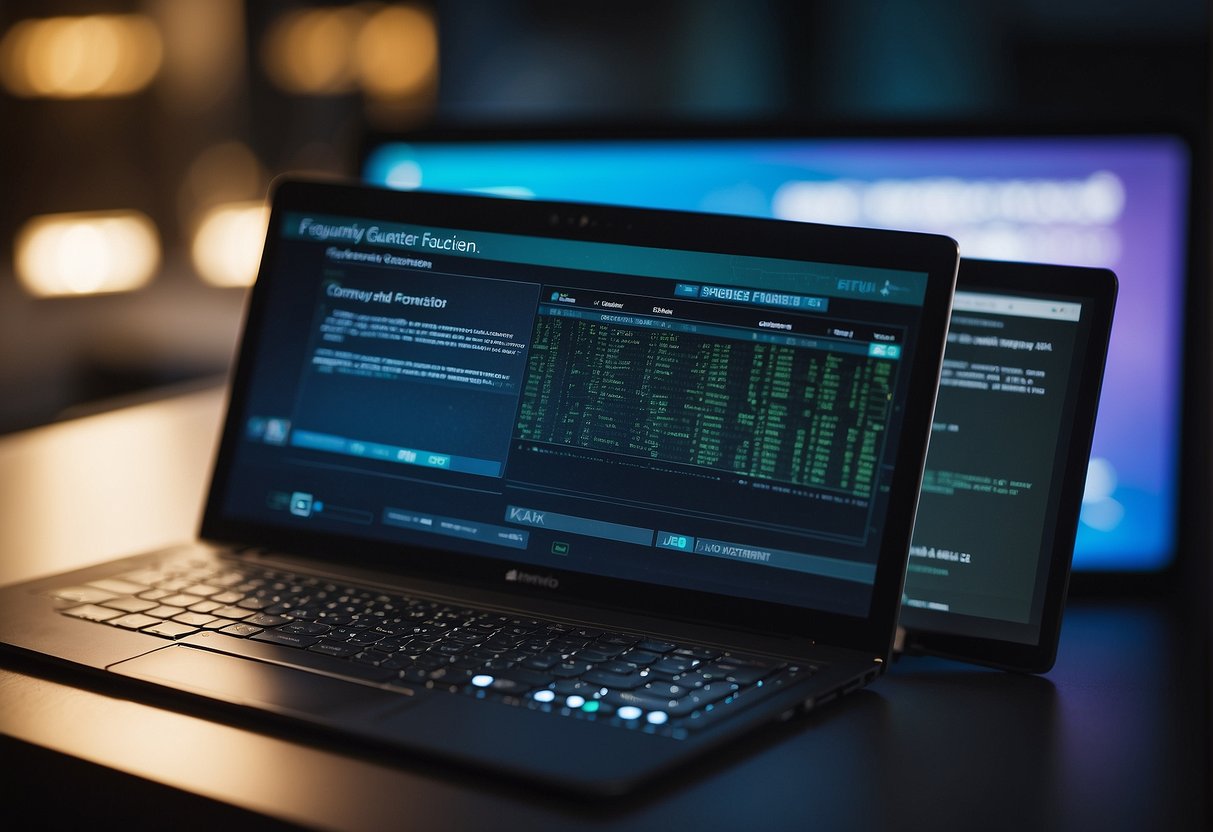 A computer screen displaying "Frequently Asked Questions" on data recovery and secure deletion keywords