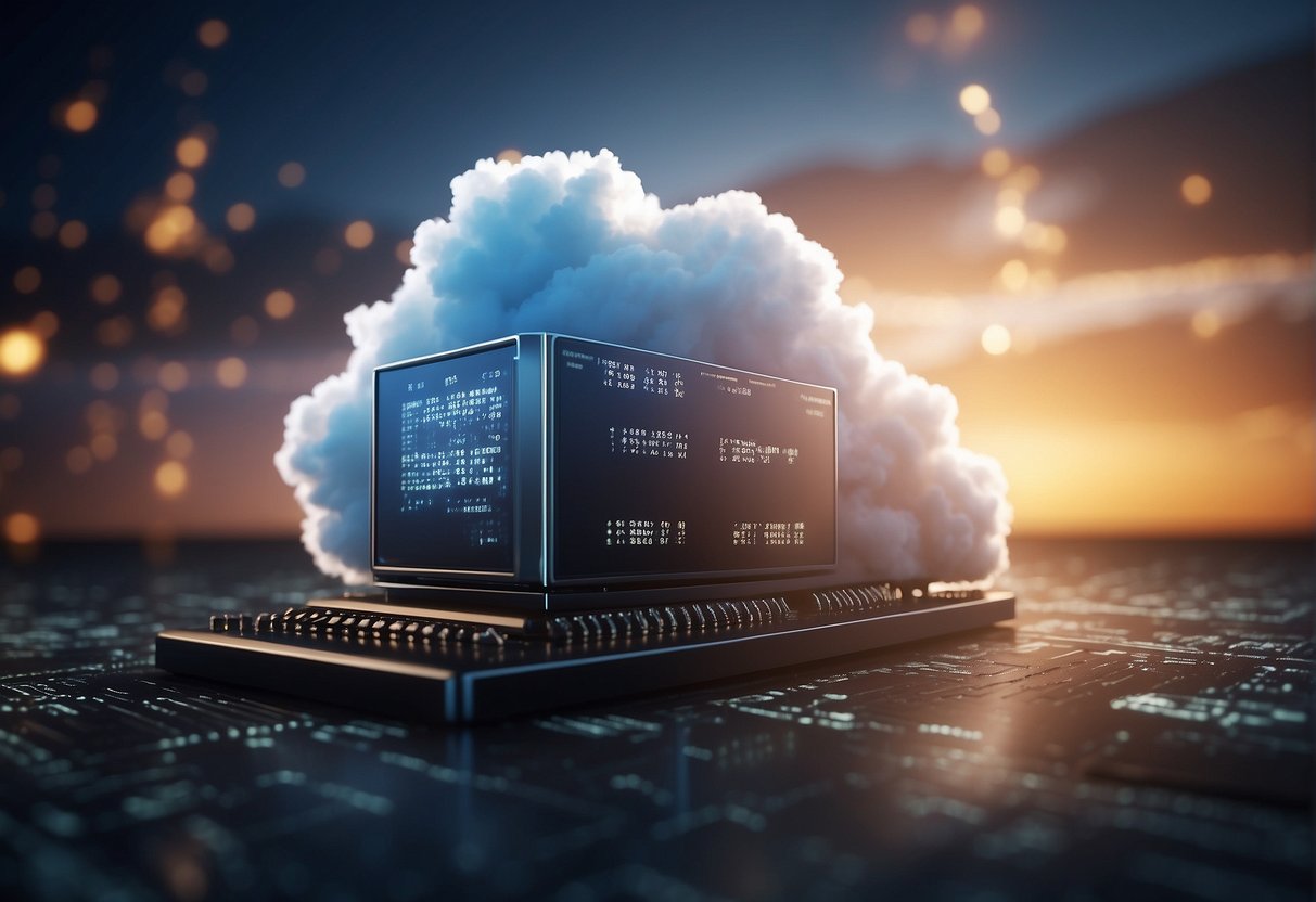 A cloud server with data being erased, a digital eraser icon hovering over the server, and a progress bar showing the percentage of erasure completed