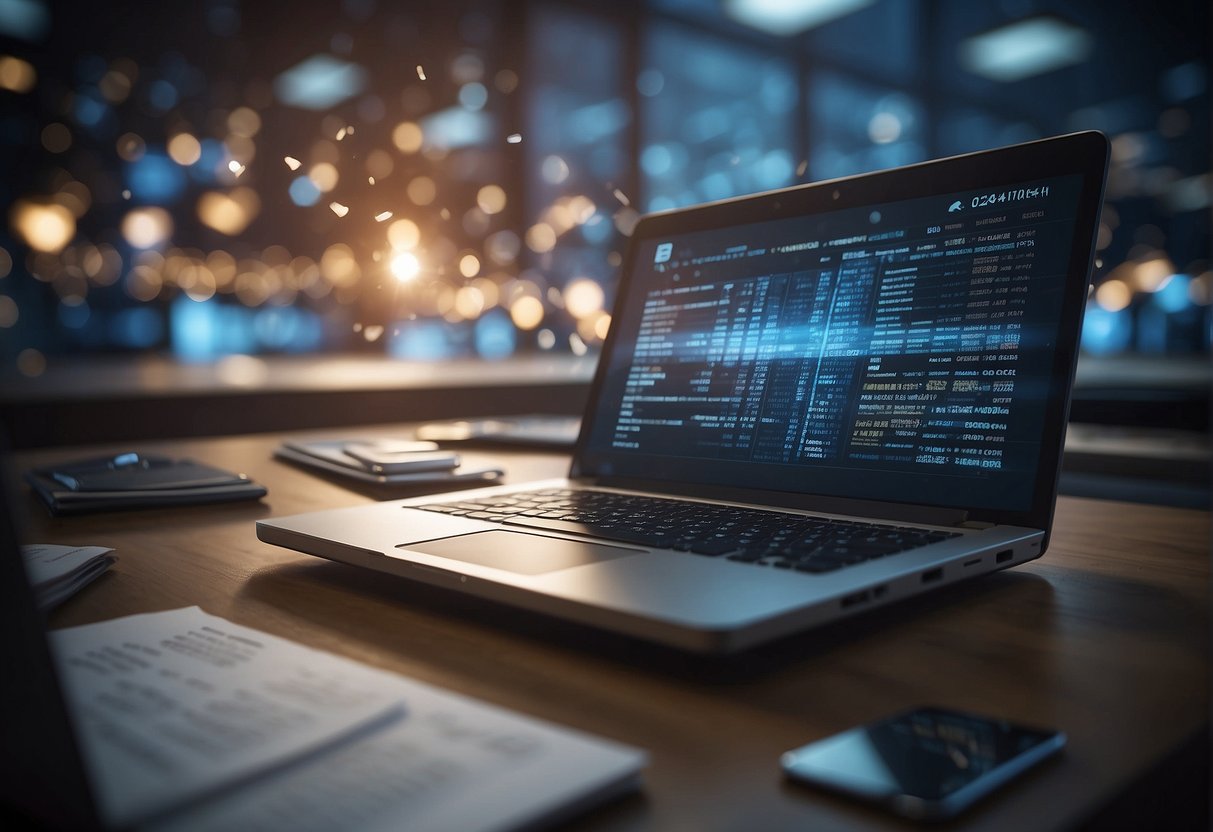 A cloud server with data being securely erased, surrounded by FAQ documents and a checklist for ensuring complete data erasure