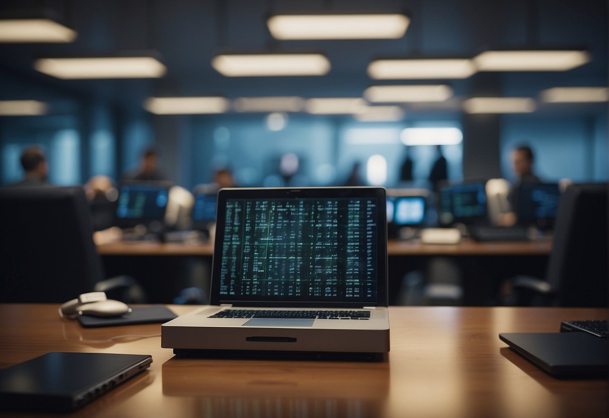 Government agencies secure data erasure process. High-tech security measures in place. Emphasis on national security