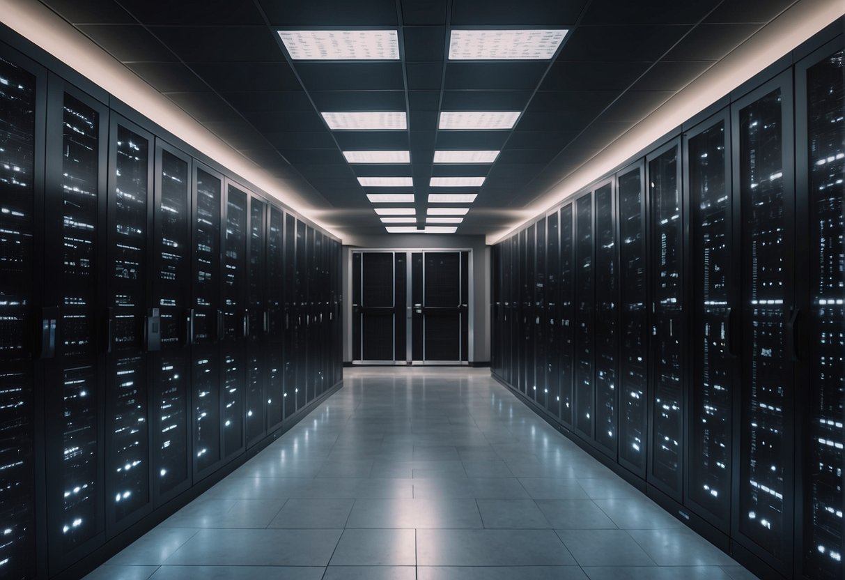 A secure government data center with strict data erasure protocols, meeting national security standards