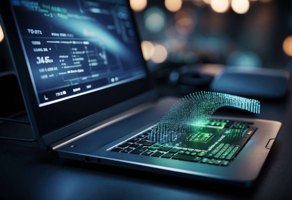 A computer screen displaying data erasure verification tools and methods. A hard drive being wiped clean