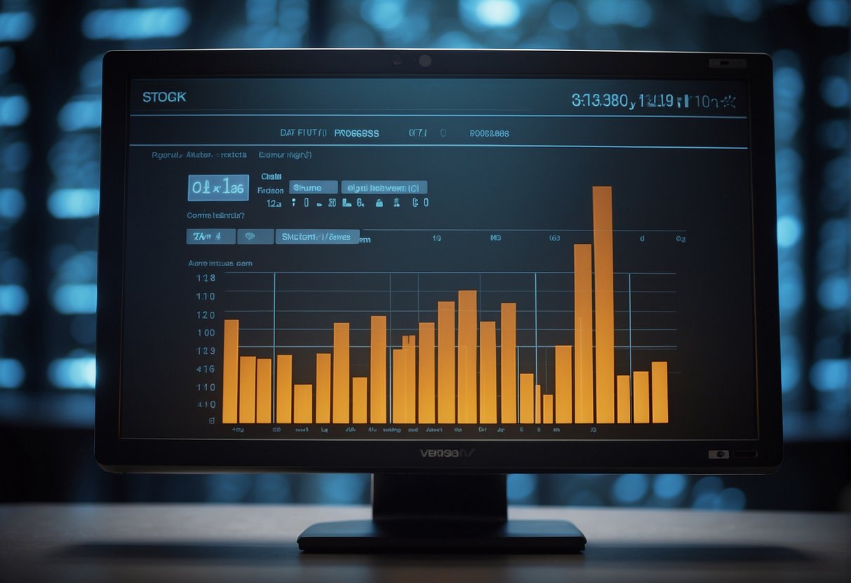 A computer monitor displays a progress bar for data erasure. A secure deletion tool verifies the erasure process on various storage devices