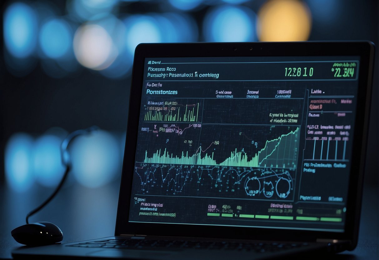 A computer screen displaying data erasure processes in various sectors, with digital transformation elements in the background