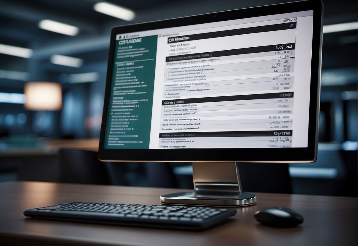 A computer screen displaying a checklist of CCPA compliance requirements, with a shredder in the background erasing data