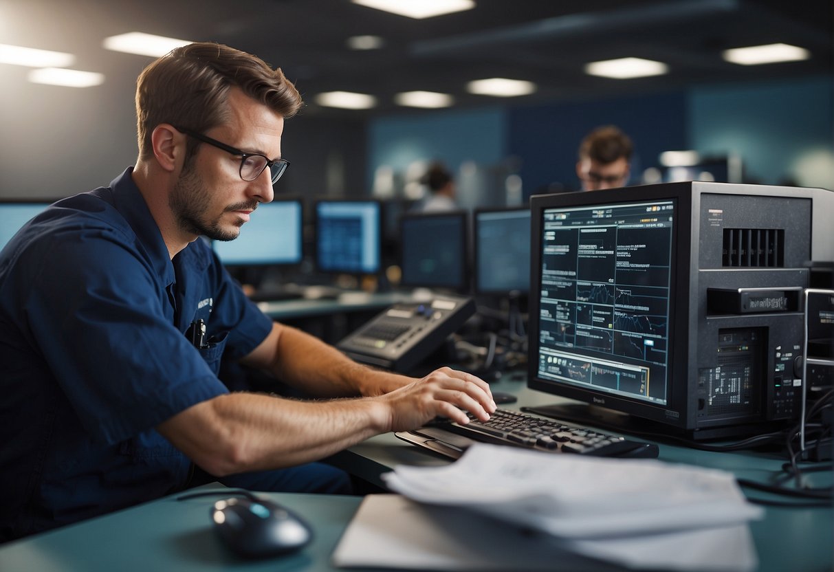 A technician conducts disaster recovery testing, erasing data and ensuring protection