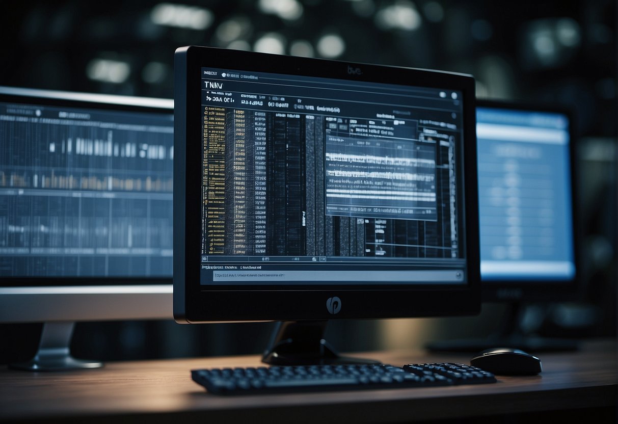 A computer screen displays data erasure tools in use, while a shredder symbolizes data minimization