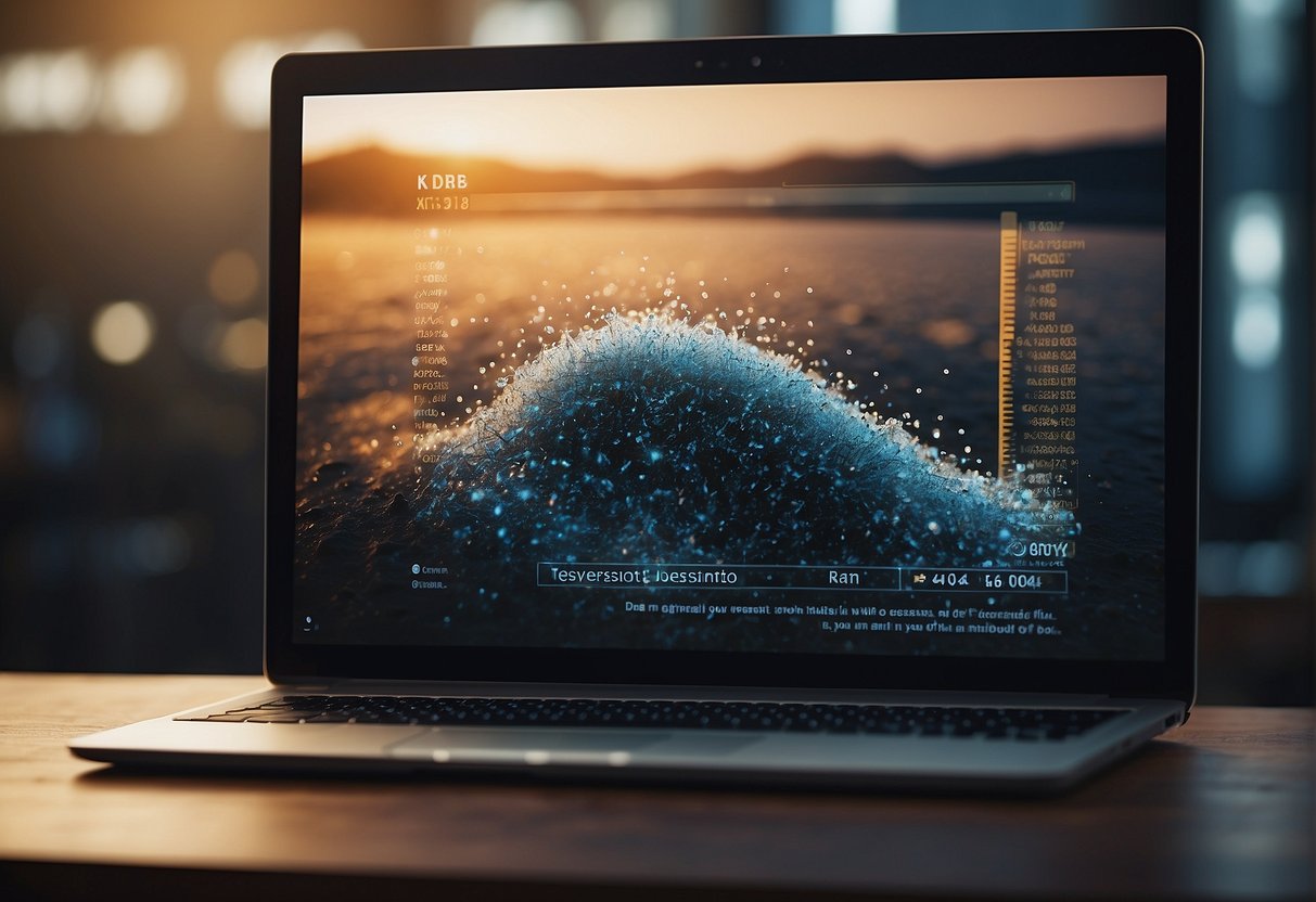 A computer screen displaying a file being permanently deleted, with a shredder icon and a progress bar indicating data minimization and erasure