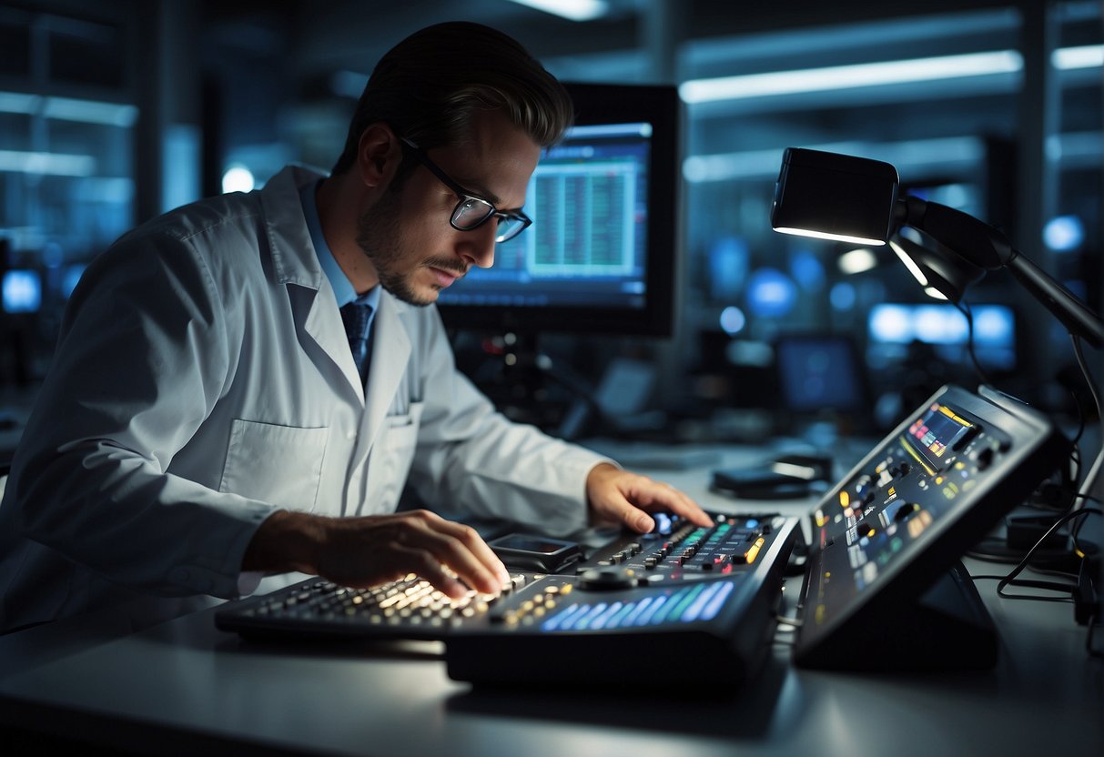 A technician erases electronic data using specialized software, minimizing waste