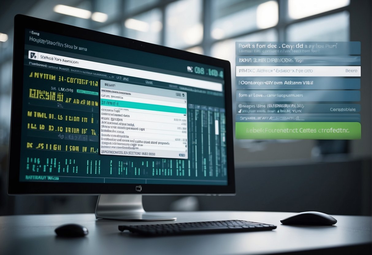 A computer screen displaying a data erasure software interface with various features highlighted, a secure deletion progress bar, and a confirmation pop-up message