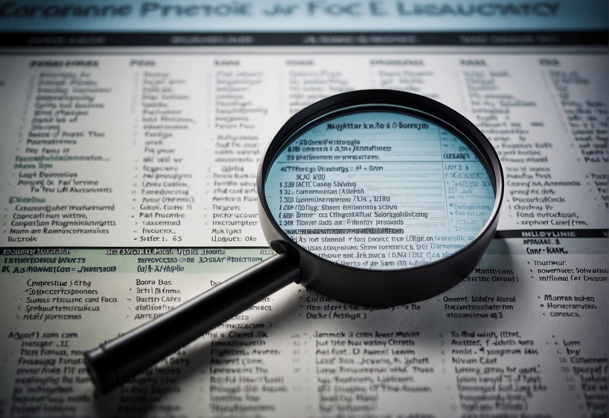 A computer screen displaying a list of features for data erasure software, with a magnifying glass highlighting key points