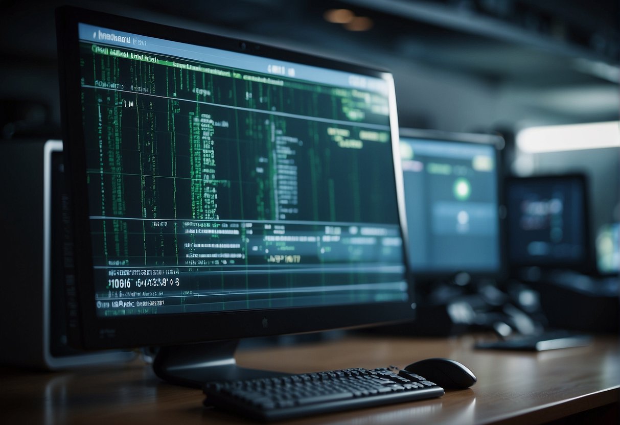 A secure data erasure process follows NIST and DoD standards. A computer monitor displays the erasure progress bar while a hard drive is being wiped clean
