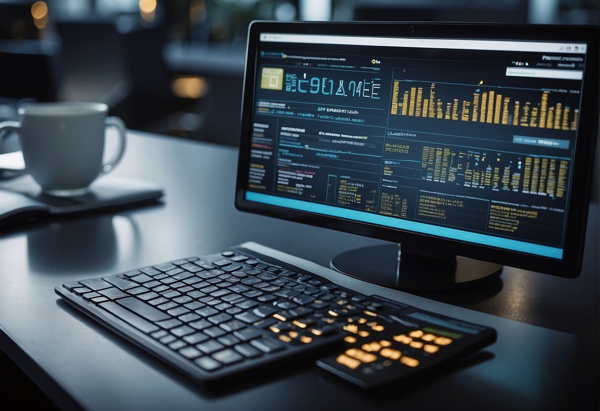 Data erasure process shown with a computer screen displaying "Frequently Asked Questions How Data Erasure Enhances Data Lifecycle Management" and a secure data erasure tool in action