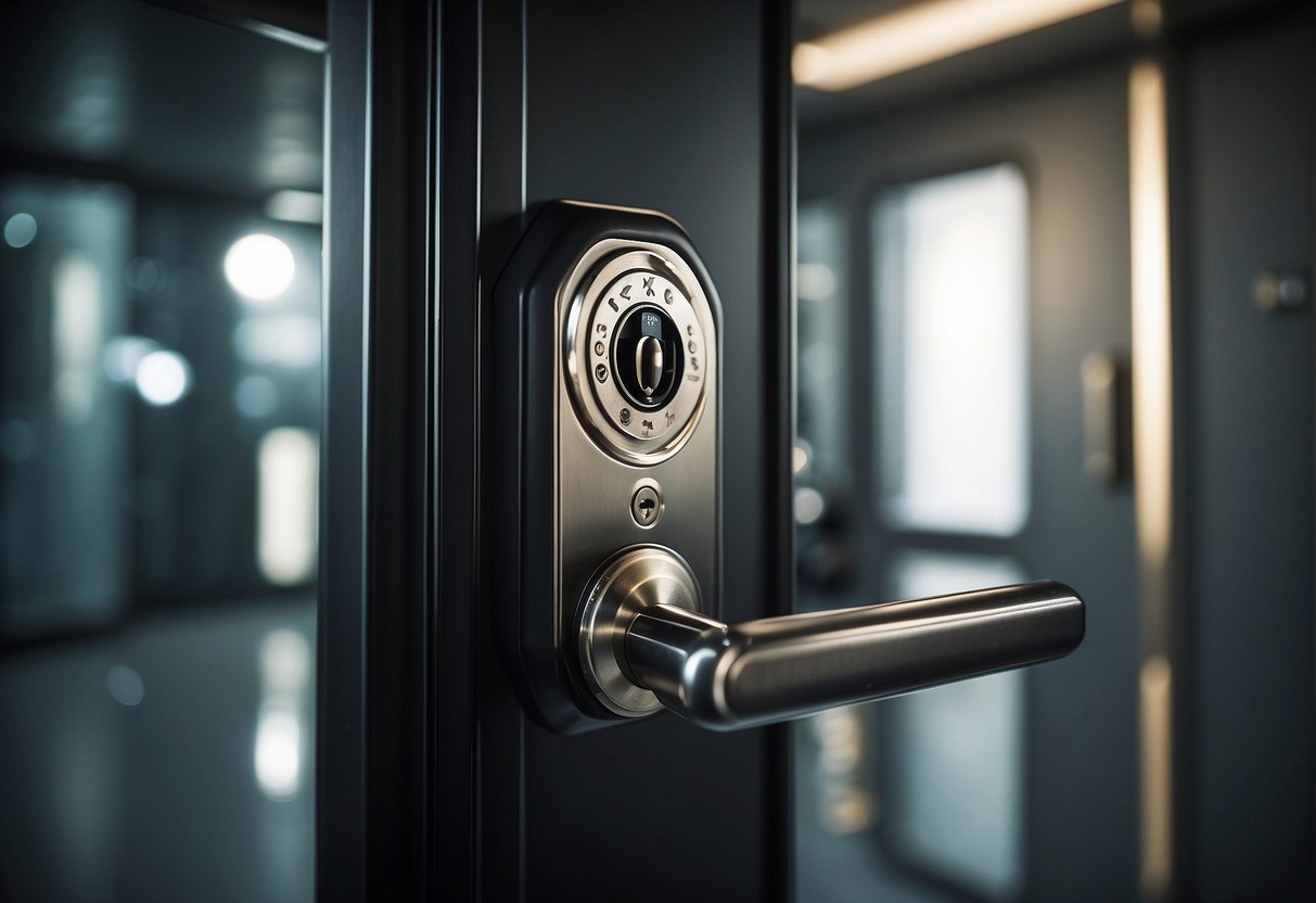 A secure vault door closing, locking away student data