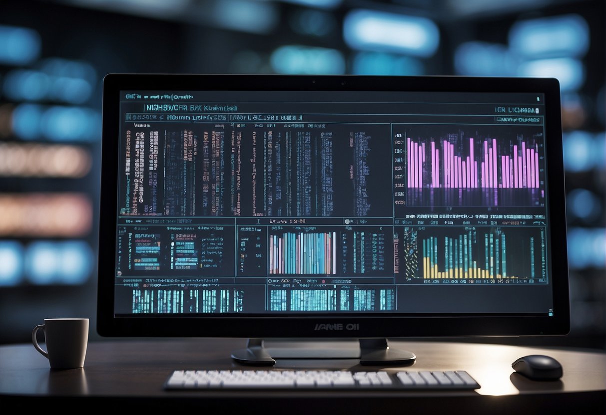 A computer screen displaying data erasure software in action, with digital forensic tools in the background
