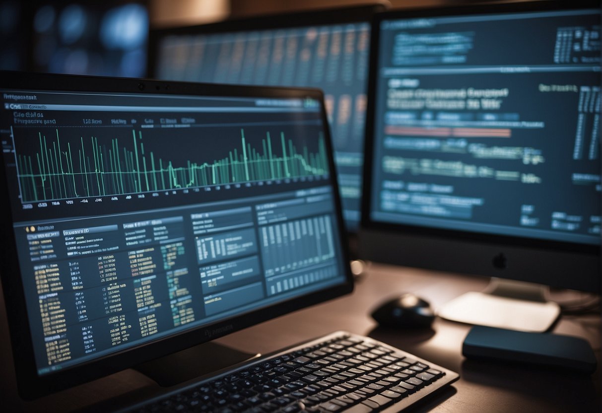 A computer screen displaying data erasure software in use, with digital forensic tools and best practices guidelines in the background