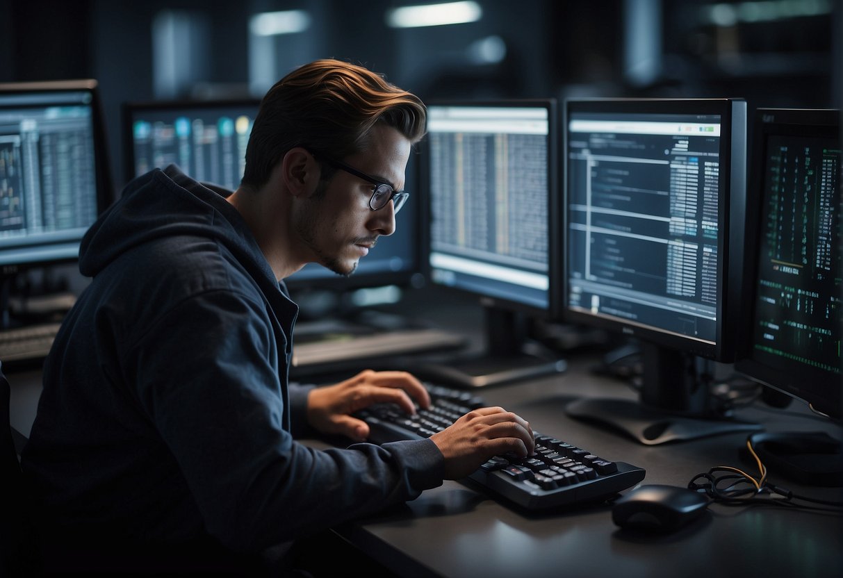 A computer technician scans and erases data from old systems, ensuring no risk of data breaches