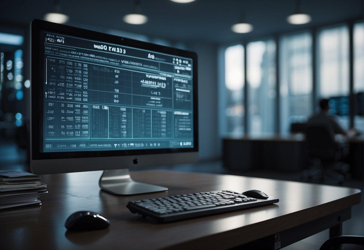 A computer screen displaying a verification process with a progress bar, alongside a legacy system being wiped clean, with a focus on data erasure and transparency measures
