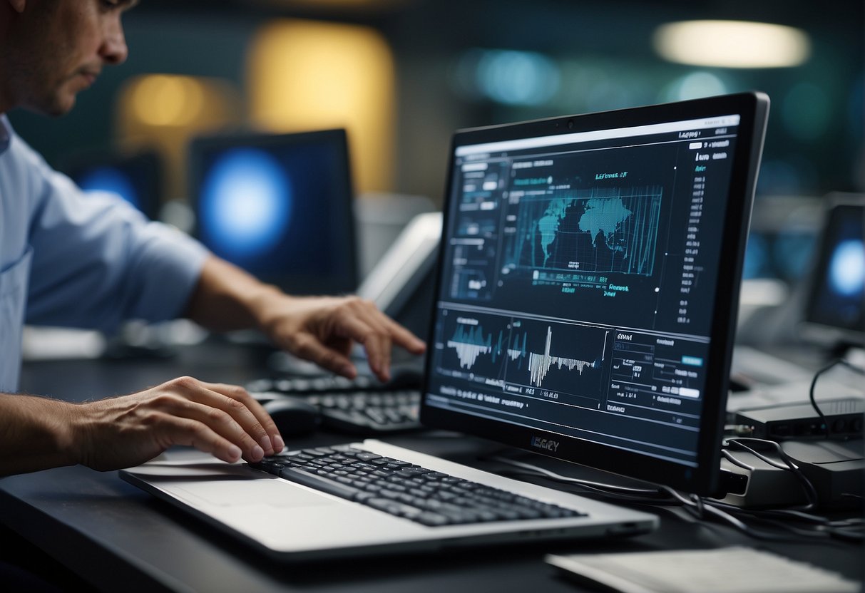 Legacy systems being securely erased, data deletion in progress. No chance of data recovery