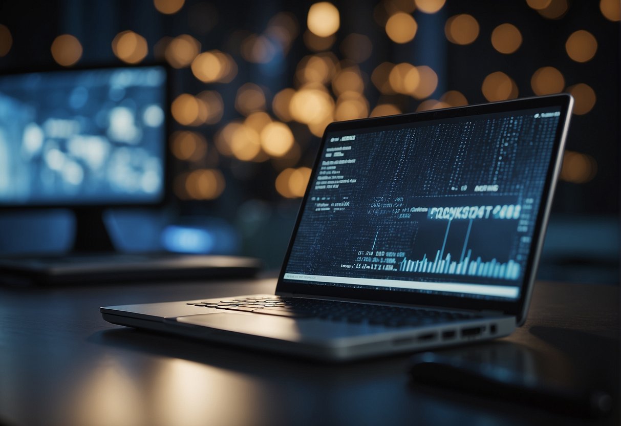 A computer screen displays a progress bar as data is being securely erased. A padlock icon symbolizes the prevention of ransomware attacks