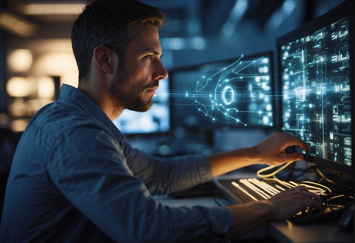 A technician uses a specialized tool to securely erase data from IoT devices, ensuring the security of the Internet of Things