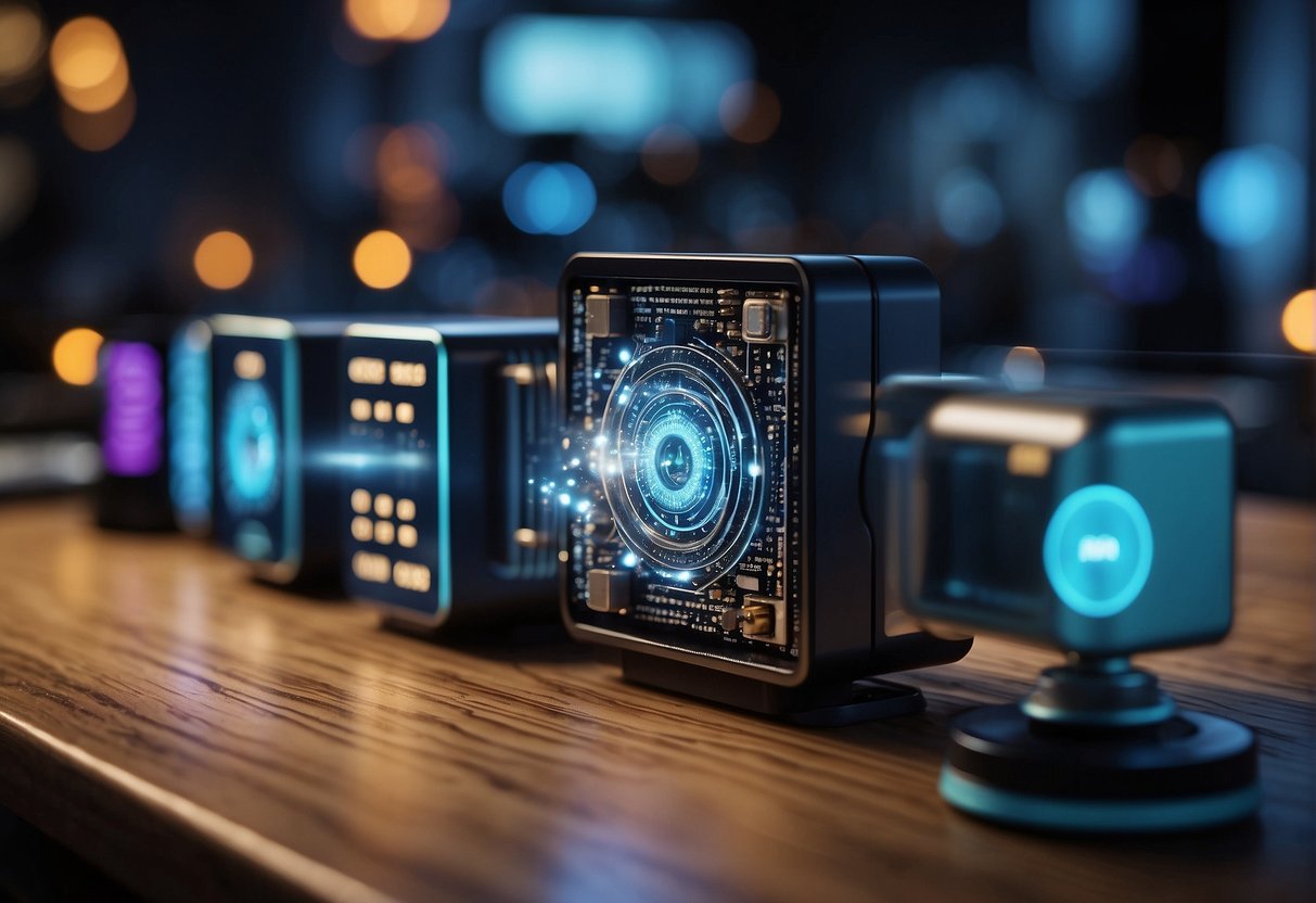 A collection of interconnected IoT devices being wiped clean of data, symbolizing the importance of secure data erasure in ensuring the security of the Internet of Things