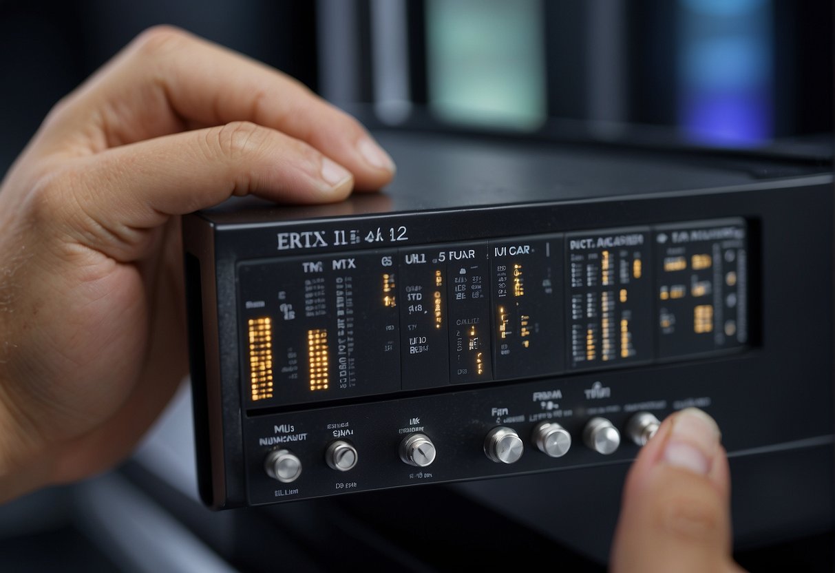 A high-tech data erasure machine erasing digital information from a backup storage device, impacting the recovery process