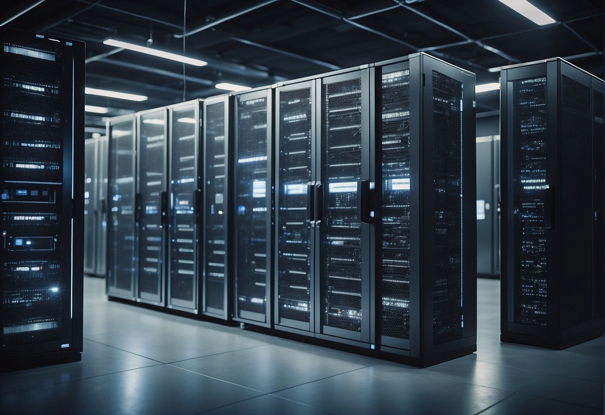 A secure data center with backup systems, erasure tools, and security measures in place