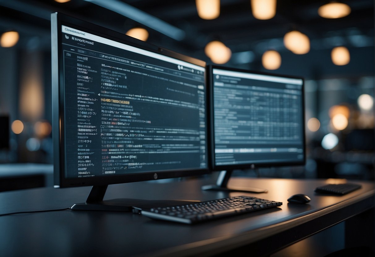 A computer screen displaying "Frequently Asked Questions Keywords: zero trust security, data erasure, cybersecurity models"