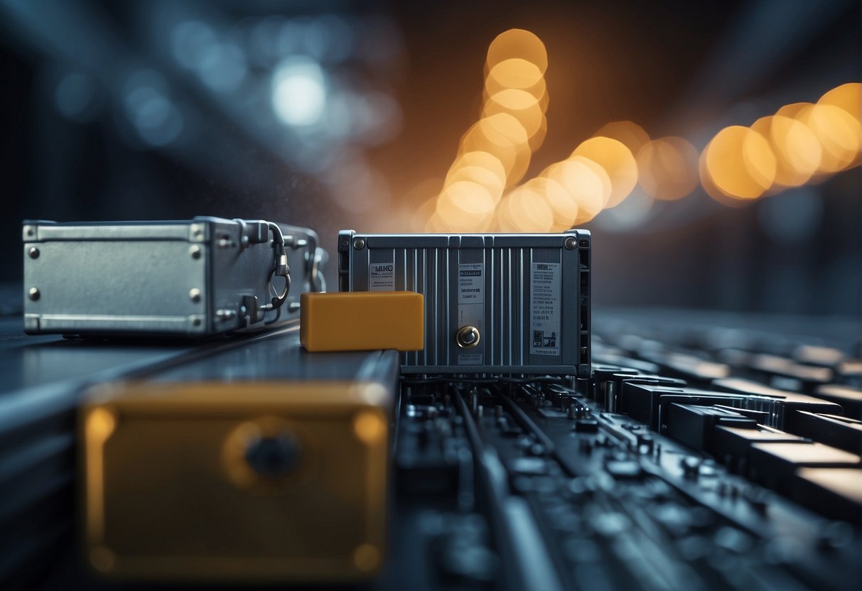 A secure data handling process shows data erasure in a supply chain, with locked containers and a secure disposal method