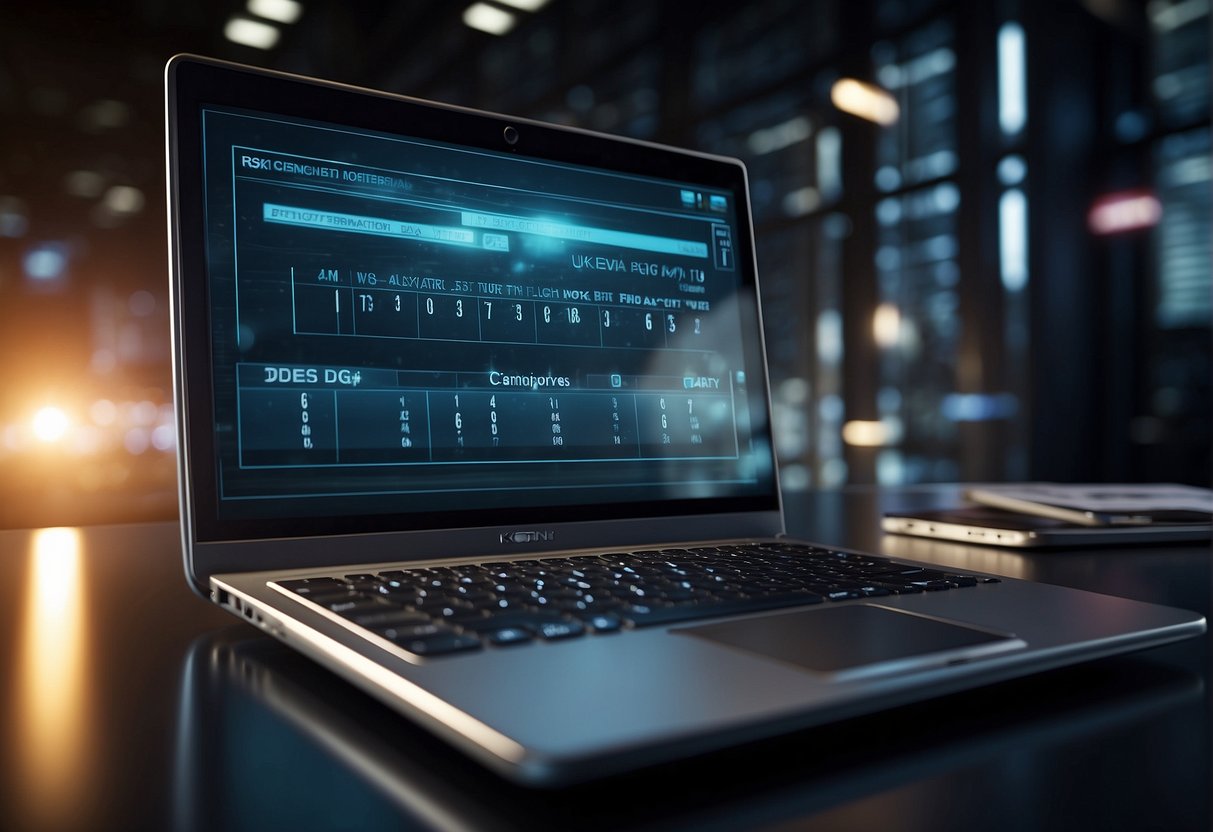 A computer screen displaying a progress bar erasing data, with a lock symbol representing intellectual property protection