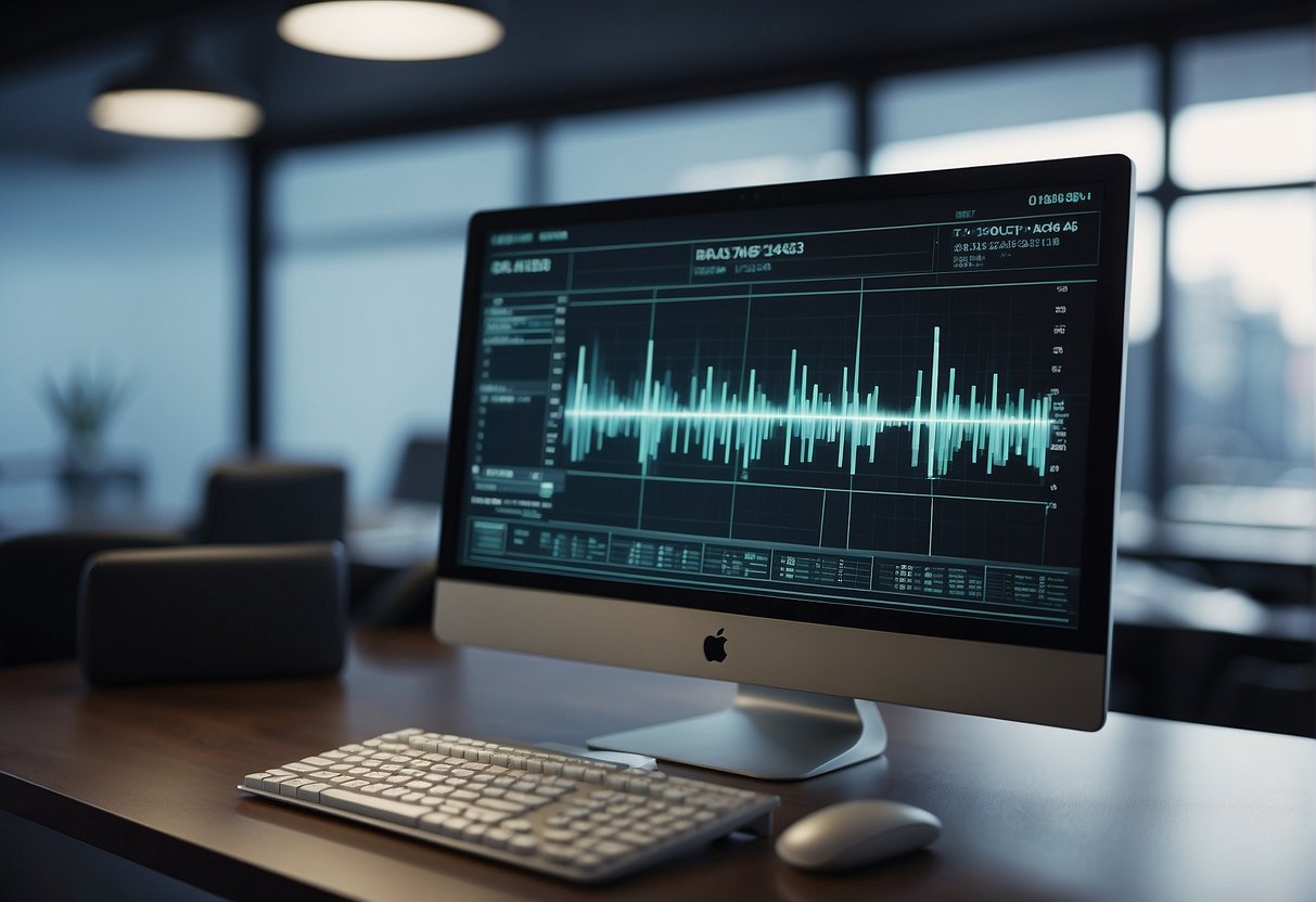 A computer screen displaying a secure system interface with a data erasure feature. Privacy design elements are incorporated into the system's layout